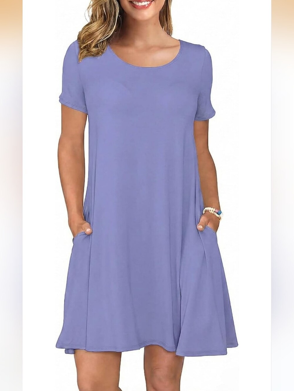 Michael Kors Lavender Short Sleeve A-Line Dress